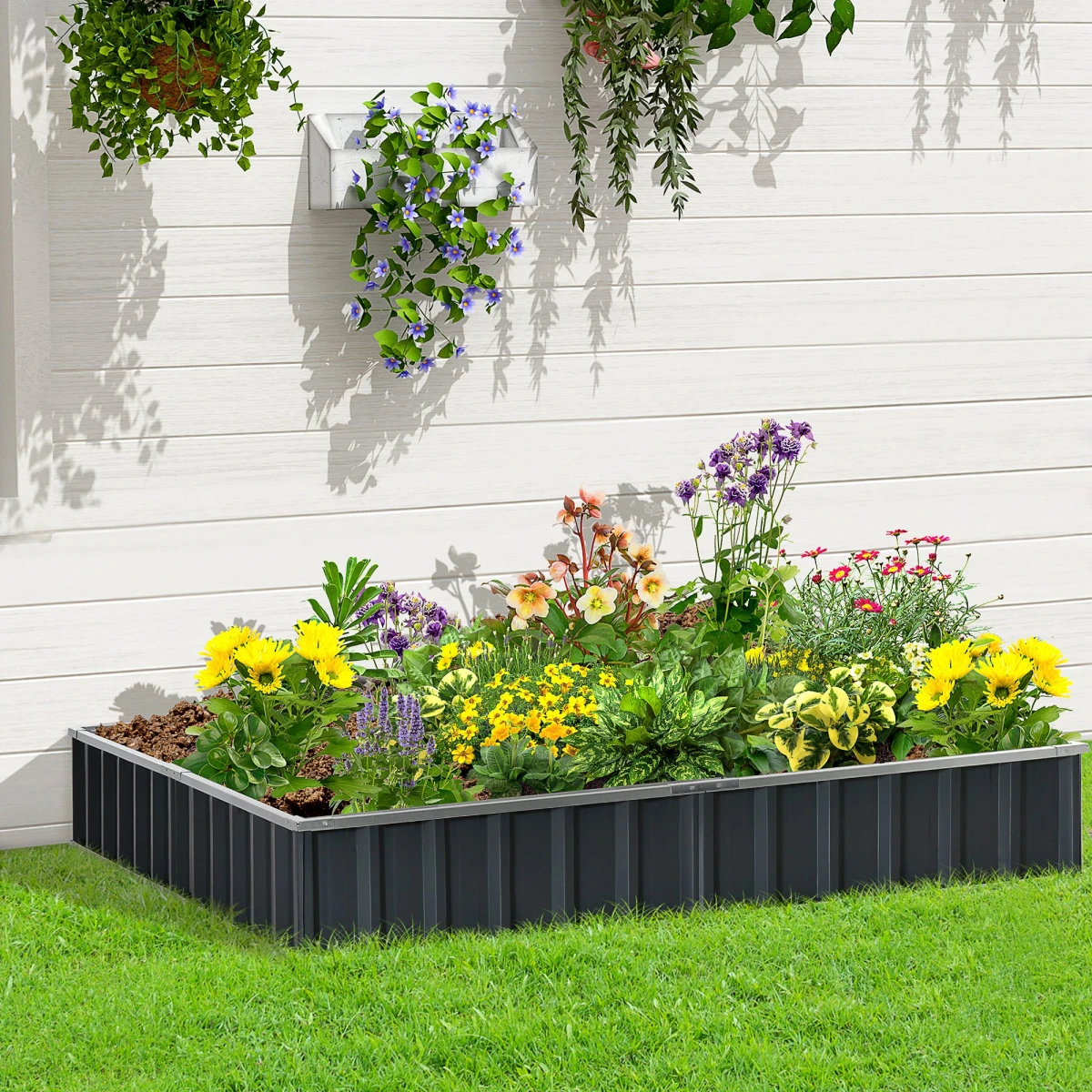 Outsunny Metal Raised Garden Bed 258x90cm With Gloves Kit by Outsunny