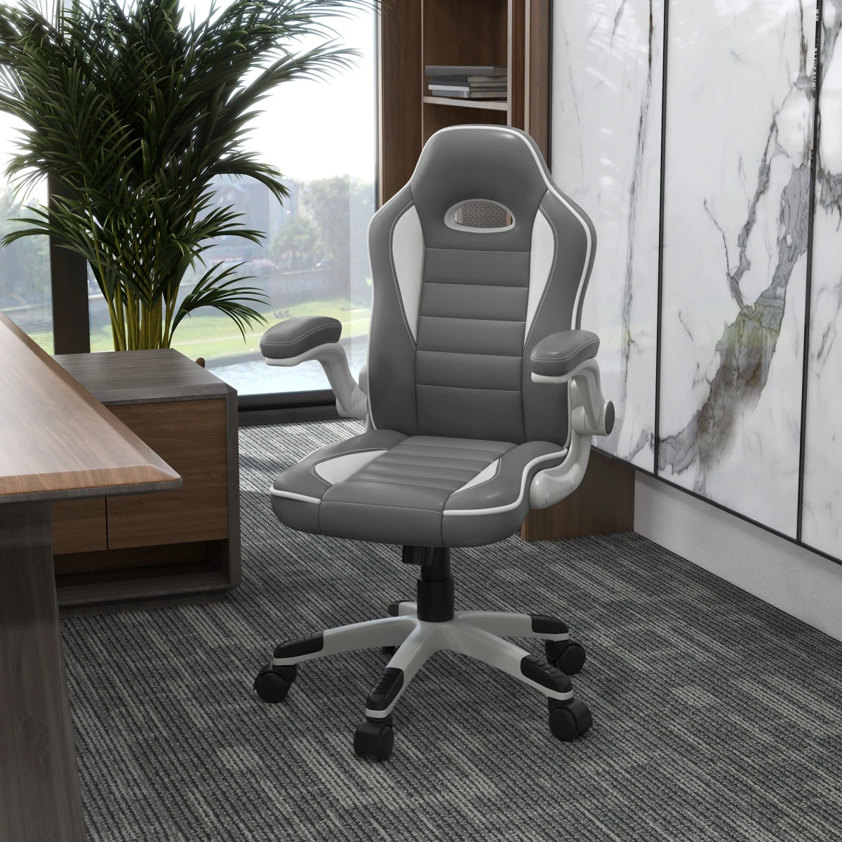 Elite Racing Chair 112-122cm Adjustable Flip Armrests Gamers by Vinsetto