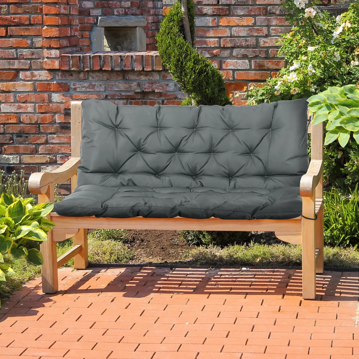 Outsunny Garden Bench Cushion 2 Seater Swing Chair Cushion Outdoor Seat Pad - Hammocks