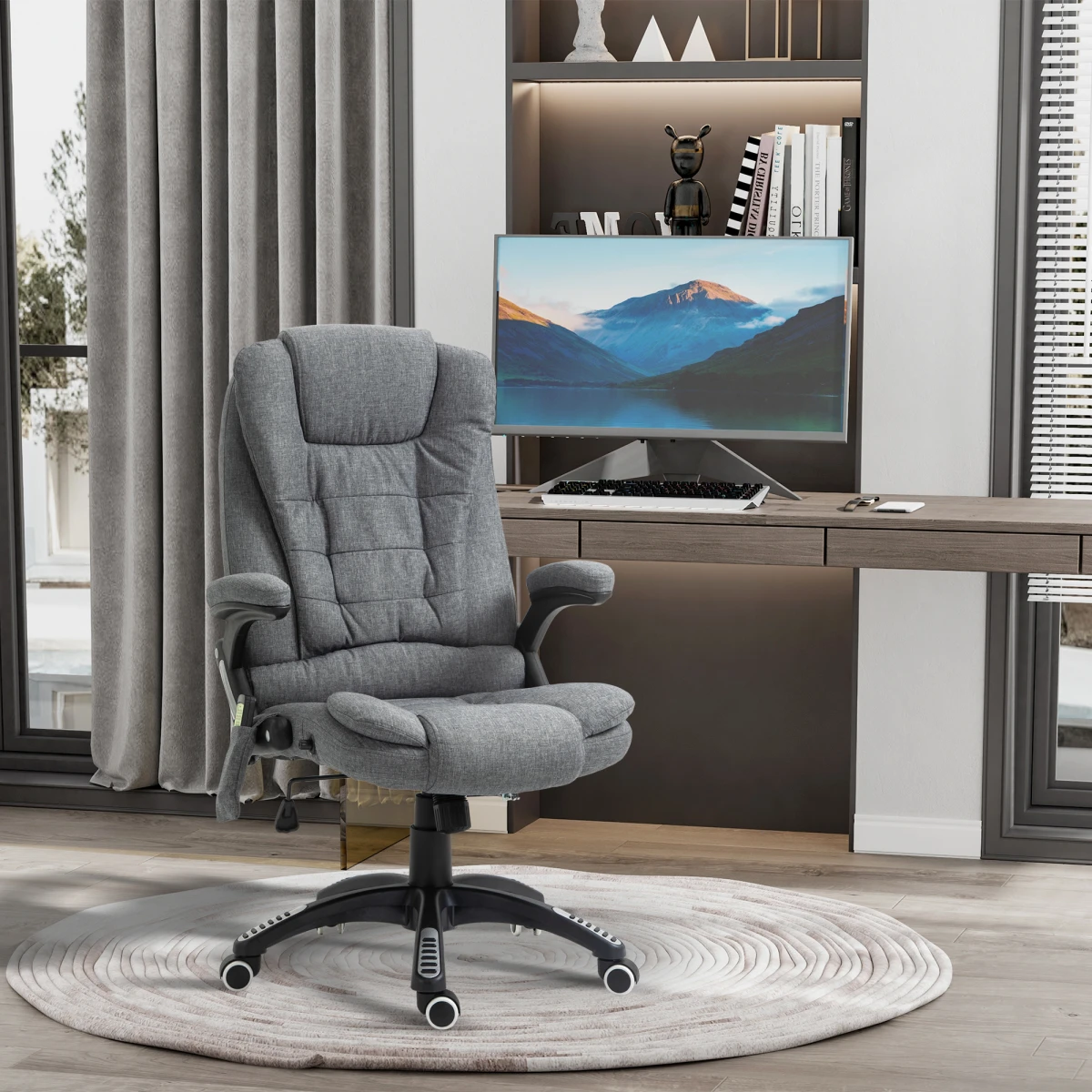 Unbranded Premium Executive Recliner Full-Size Six-Point Heated Massage Chair With Headrest For Office - Office Chair