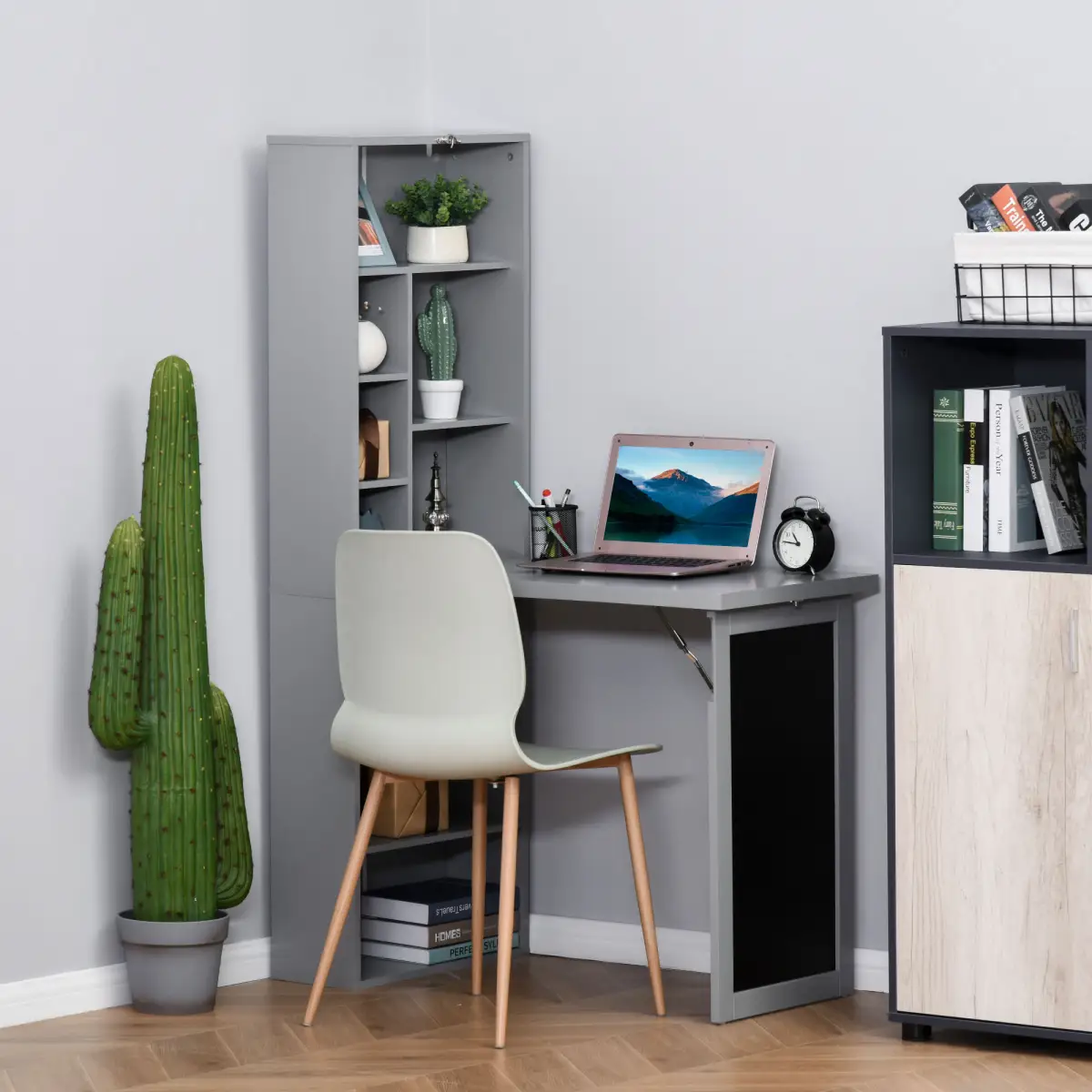 Unbranded Folding Convertible Desk with Blackboard Multi-function Workstation - Desk