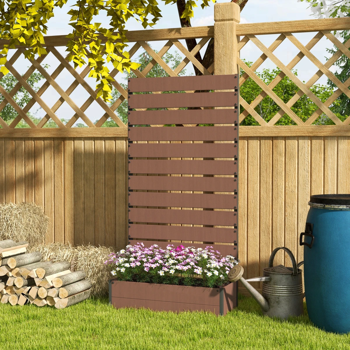 Outsunny Raised Garden Bed With Trellis For Patio by Outsunny