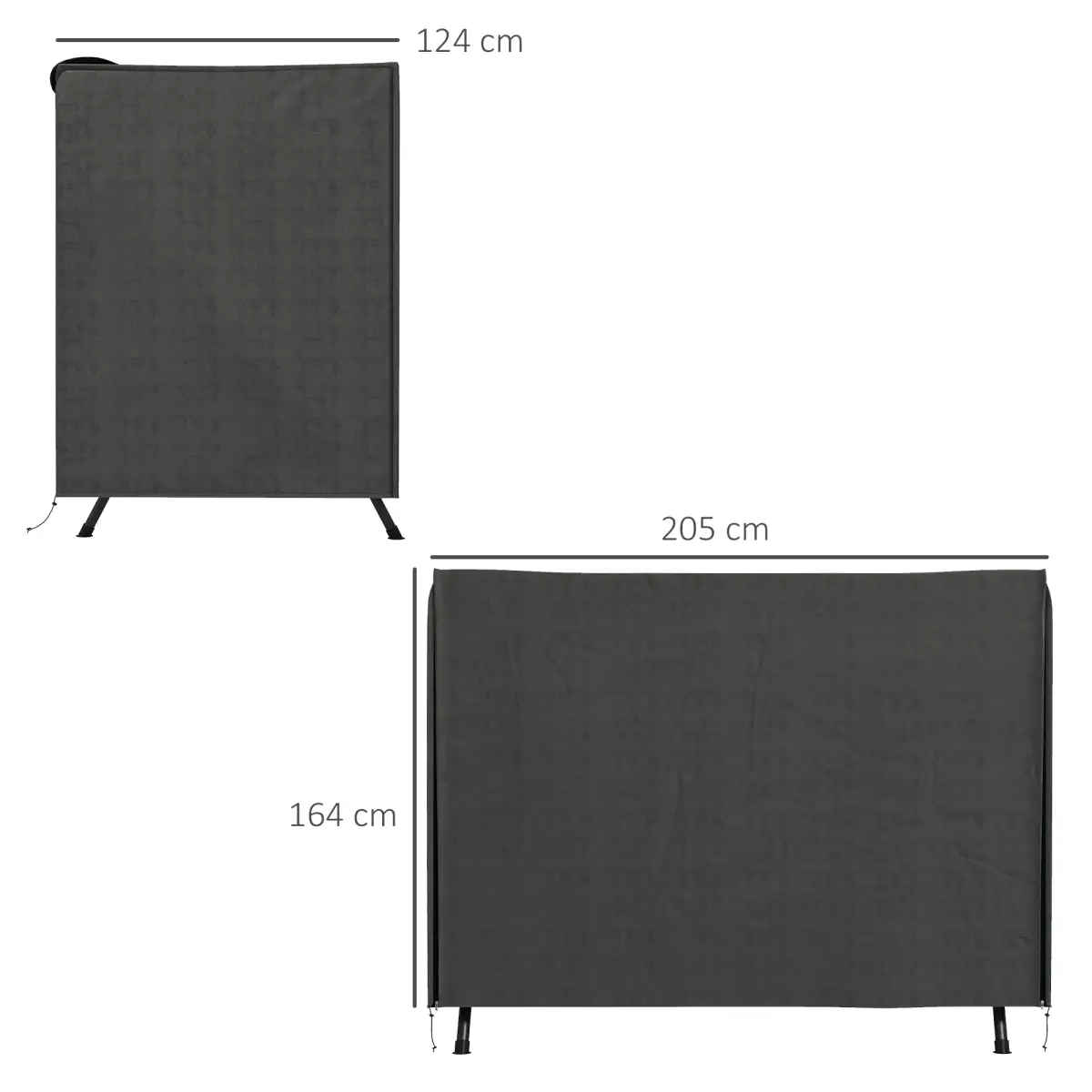 Outsunny Outsunny Large Outdoor Swing Chair Cover Garden Furniture Protector 164cm Grey - Hammocks
