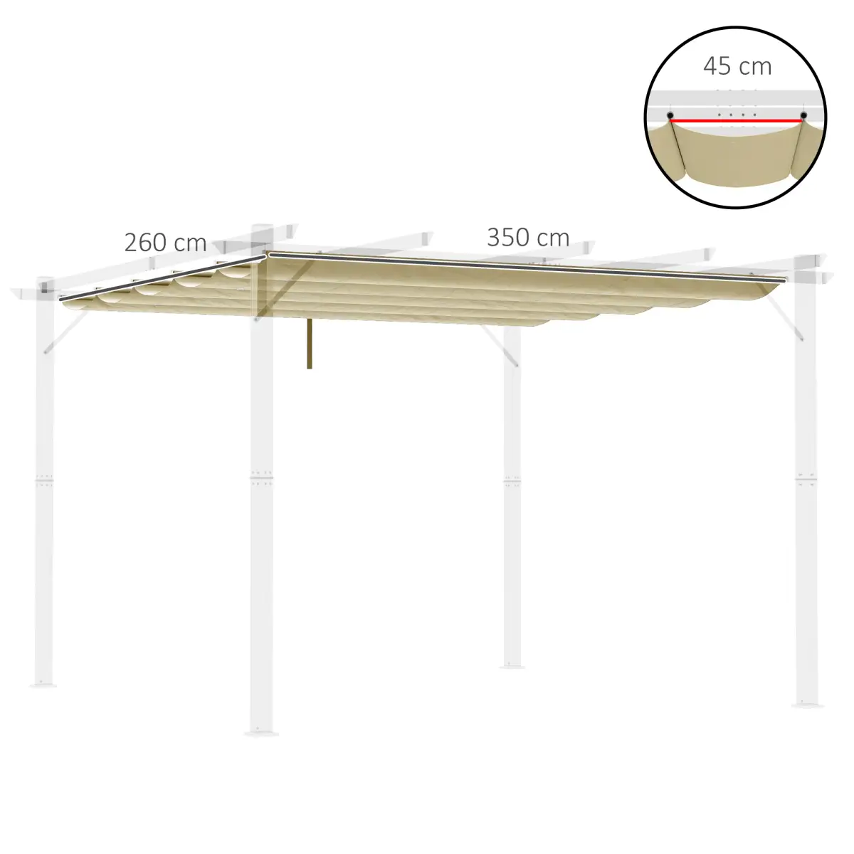 Outsunny Outsunny Pergola Shade Cover Replacement Canopy for 4 x 3(m) Pergola, Beige - Gazebos