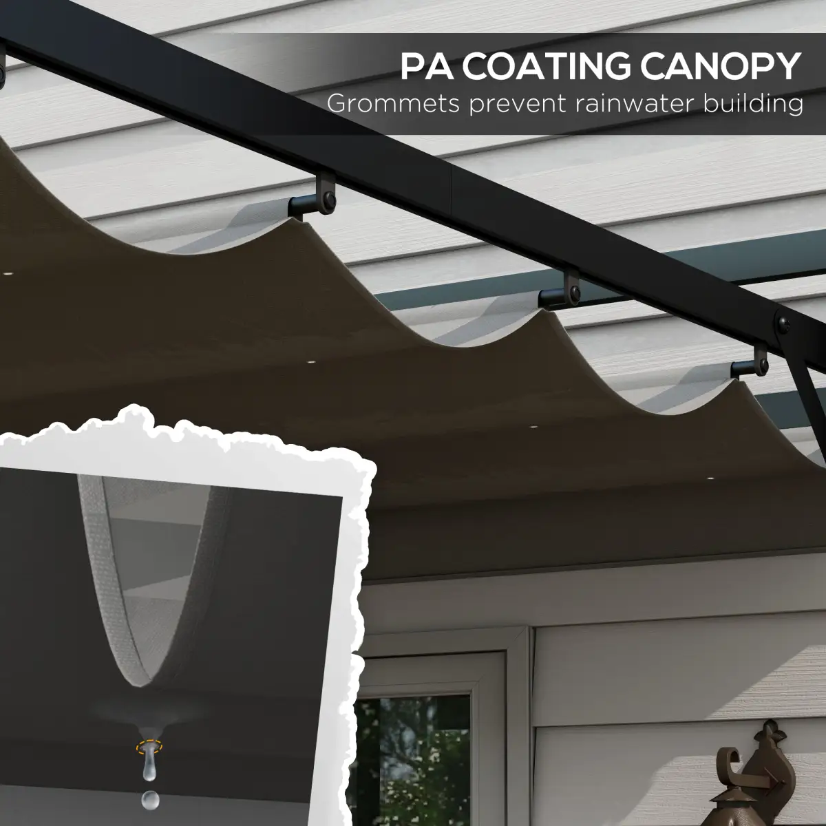 Outsunny Outsunny 3 x 3(m) Pergola with Retractable Roof and Aluminium Frame, Grey - Gazebos