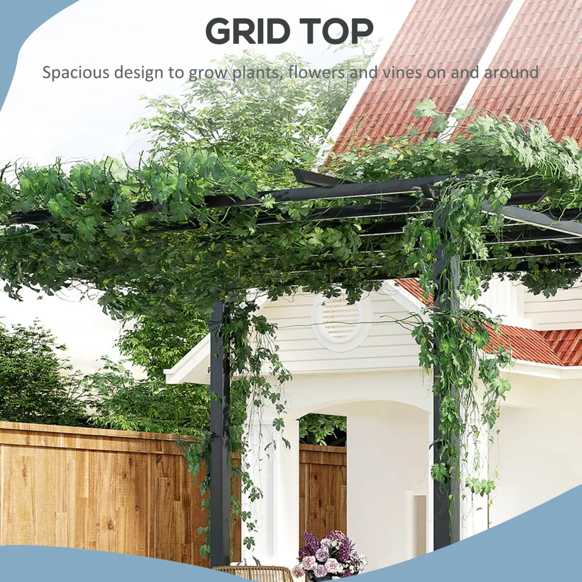 Outsunny Outsunny 3x3 m Metal Pergola, 300Lx300Wx230H cm-Black - Gazebos