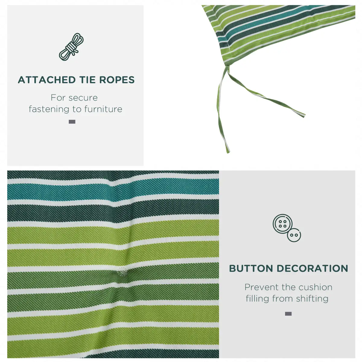 Unbranded 2 PCS Patio Bench Swing Chairs Garden Chairs 2 Seat Cushion Mat Strips Green - Hammocks
