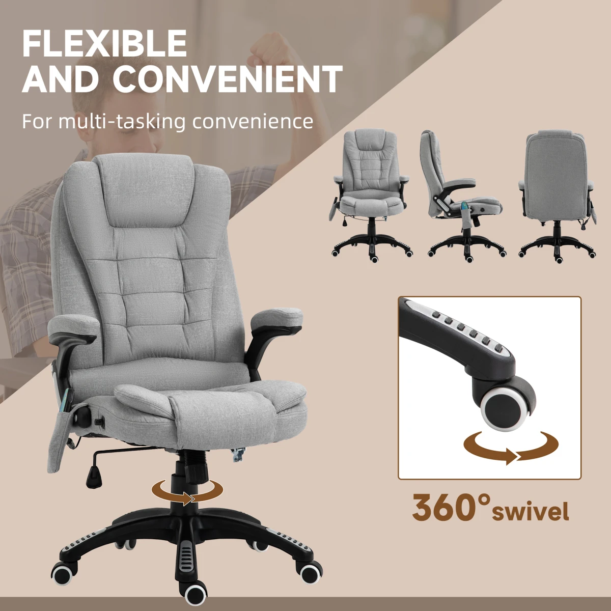 Unbranded Premium Reclining Chair SixPoint Massage Office - Office Chair