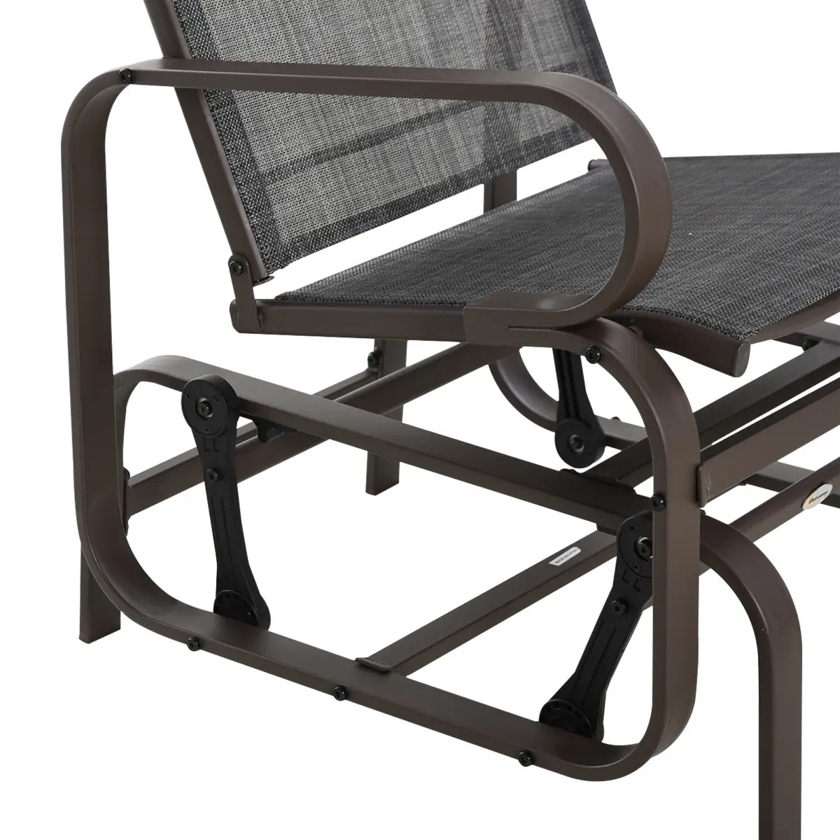 Outsunny 3 piece Outdoor Swing Chair with Tea Table Set, Patio Garden Rocking Furniture - Hammocks