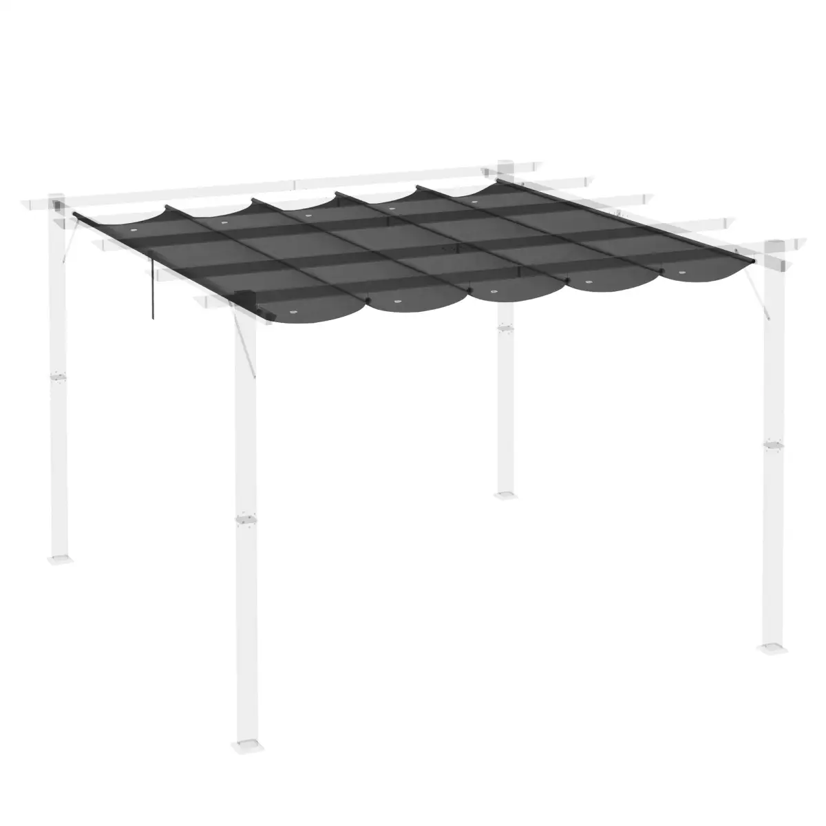 Outsunny Pergola Shade Cover for 3 x 3m Pergola, Replacement Canopy Fabric Only, Grey - Gazebos