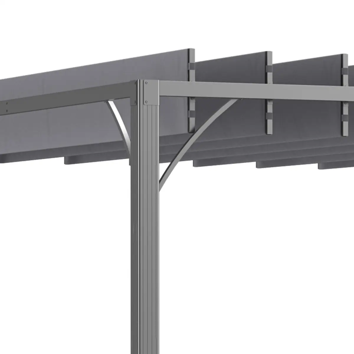 Outsunny Outsunny 3 x 3(m) Outdoor Louvered Metal Pergola with Retractable Roof, Grey - Gazebos