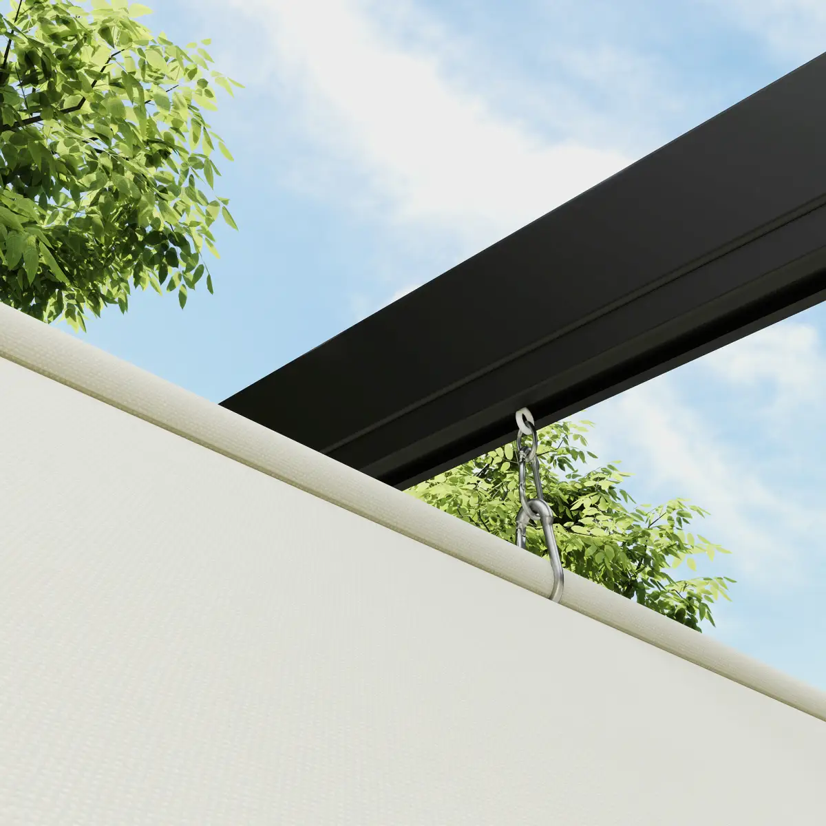 Outsunny Outsunny 2 x 3(m) Wall Mounted Pergola with Retractable Roof, Khaki - Gazebos