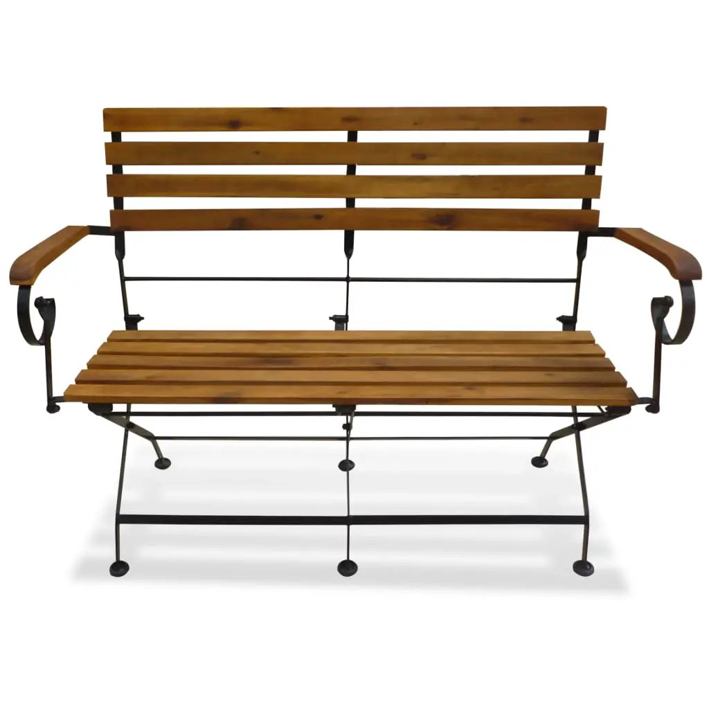 vidaXL vidaXL Folding Garden Bench 112 cm Solid Acacia Wood - Garden Chairs