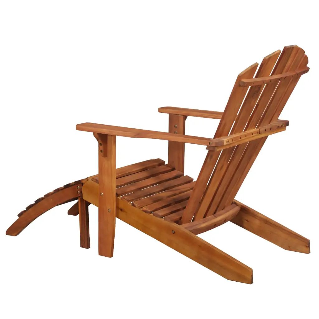 vidaXL vidaXL Garden Adirondack Chair with Footrest Solid Acacia Wood - Garden Chairs