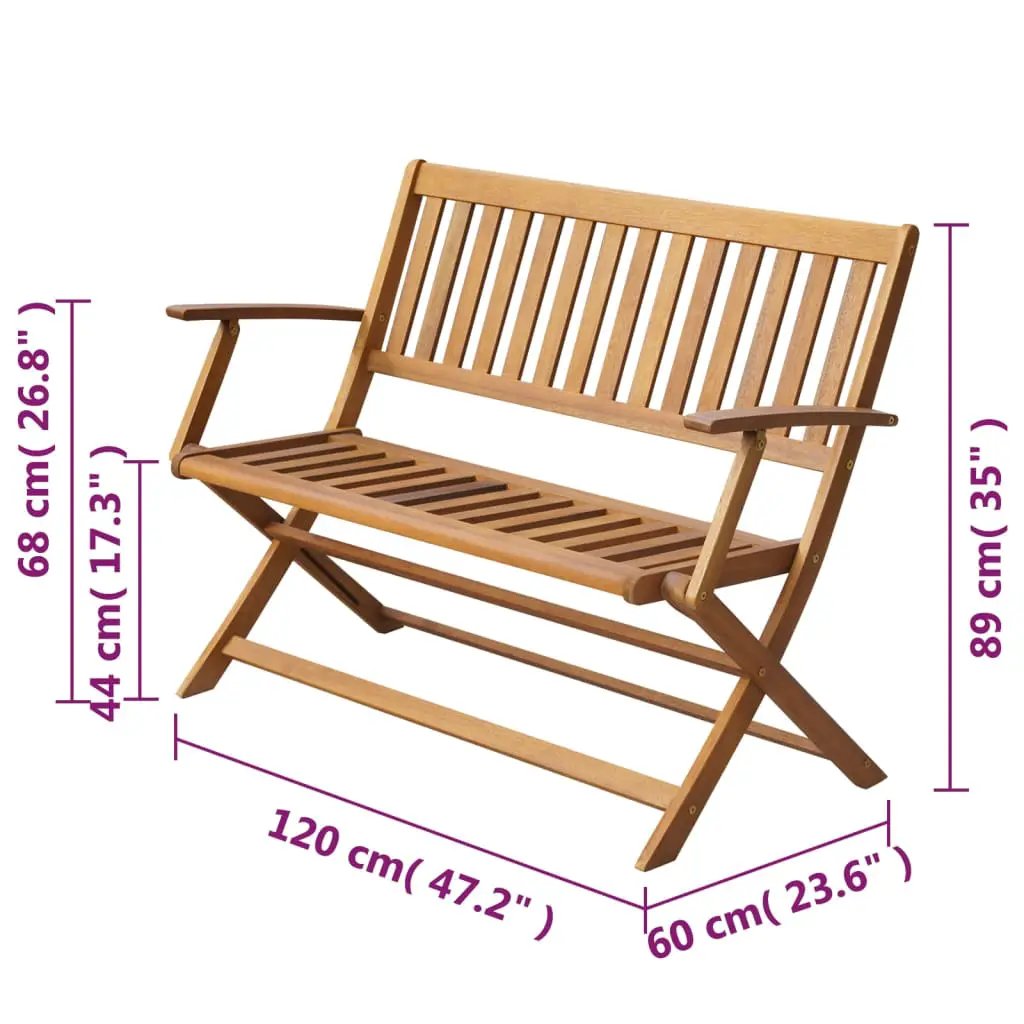vidaXL vidaXL Garden Bench 120 cm Solid Acacia Wood - Garden Chairs