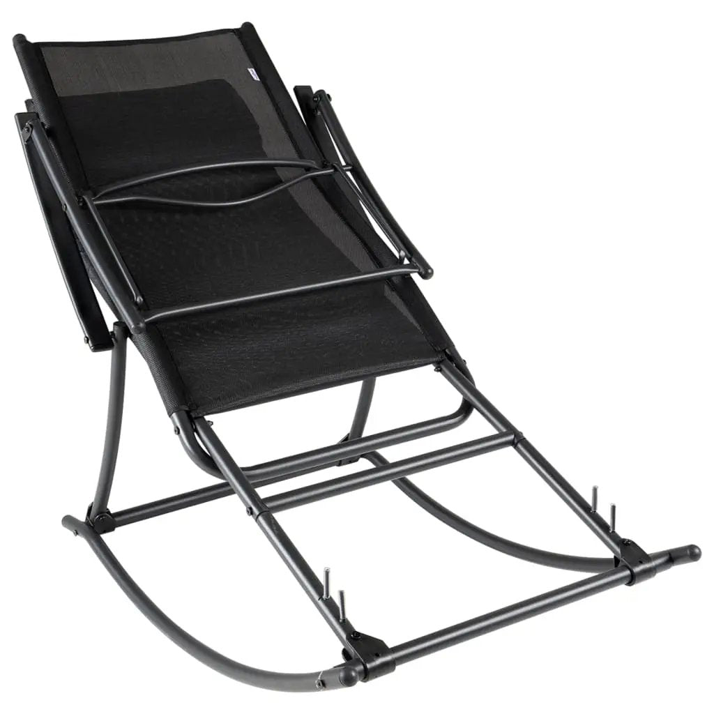 vidaXL vidaXL Garden Rocking Chair Steel and Textilene Black - Garden Chairs