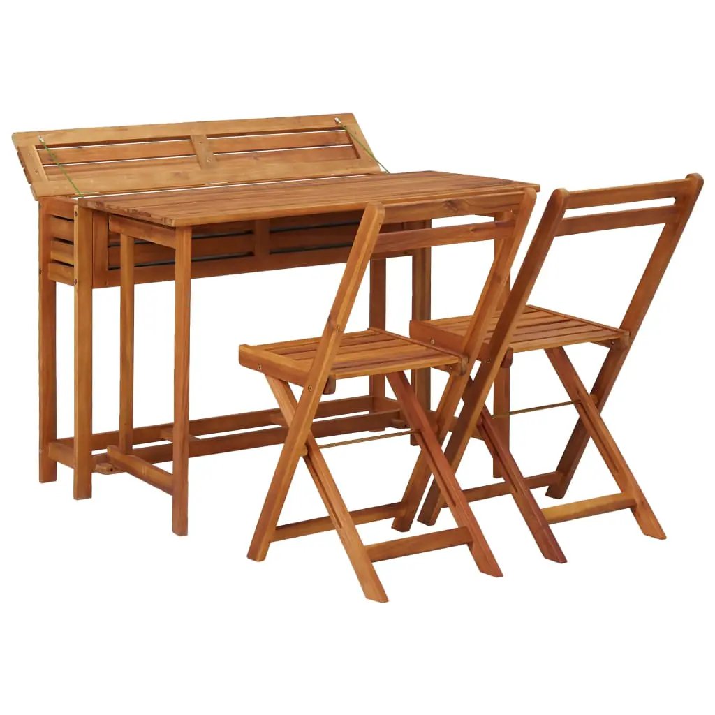 vidaXL vidaXL Garden Planter Table with 2 Bistro Chairs Solid Acacia Wood - Garden Chairs