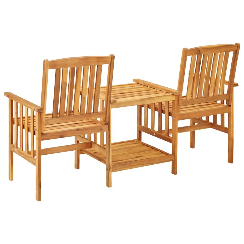 vidaXL vidaXL Garden Chairs with Tea Table 159x61x92 cm Solid Acacia Wood - Garden Chairs