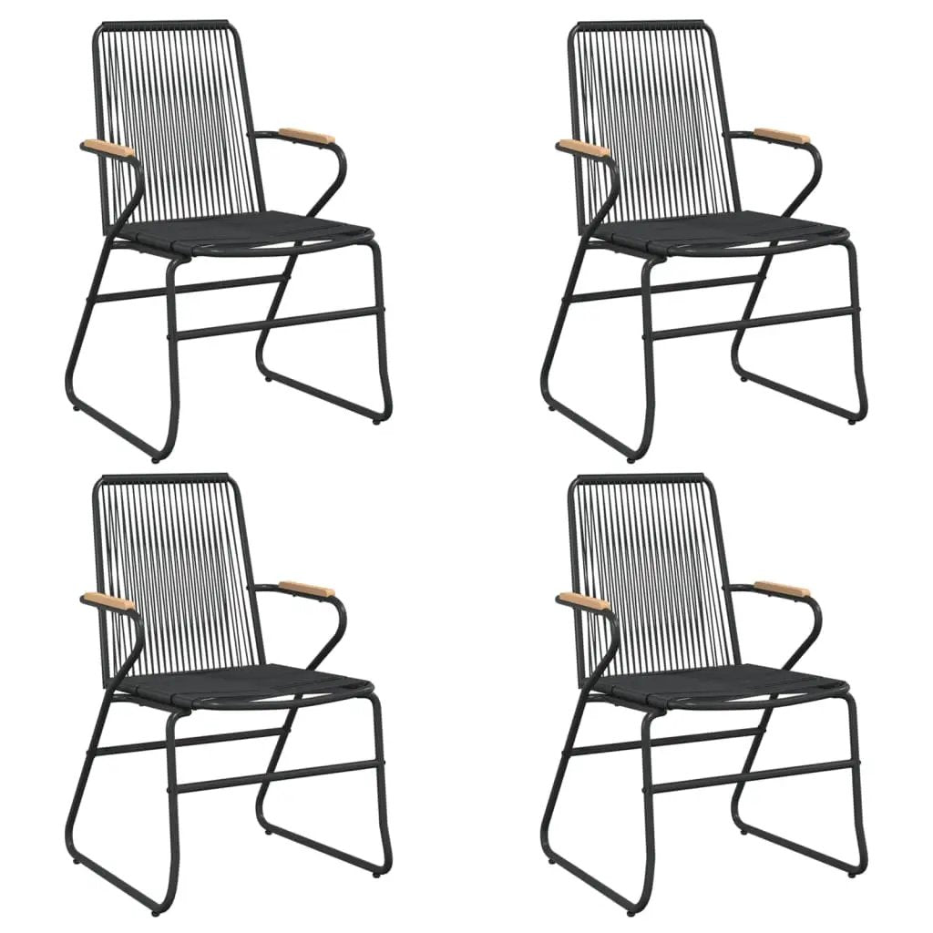 vidaXL vidaXL Garden Chairs 4 pcs Black 58x59x85.5 cm PVC Rattan -
