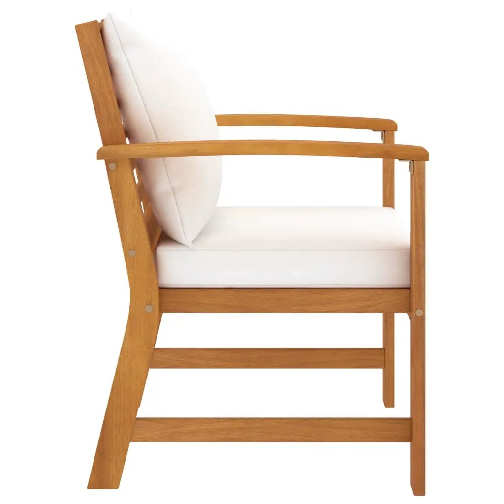 vidaXL vidaXL Garden Chairs 2 pcs with Cream Cushions Solid Wood Acacia - Garden Chairs