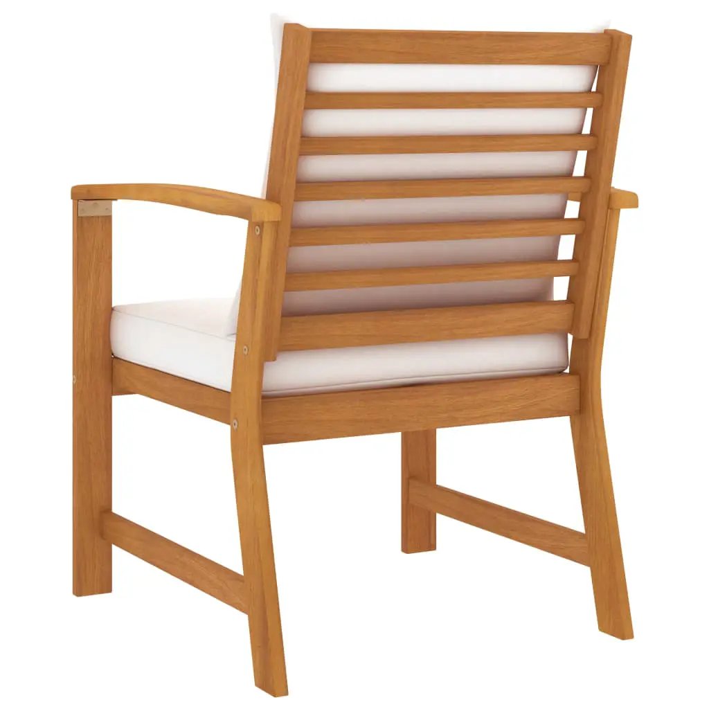 vidaXL vidaXL Garden Chairs 2 pcs with Cream Cushions Solid Wood Acacia - Garden Chairs