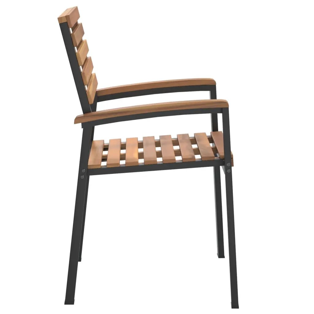 vidaXL vidaXL Stackable Garden Chairs 2 pcs Solid Wood Acacia and Metal - Garden Chairs