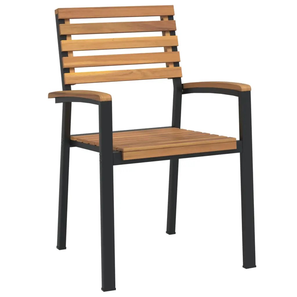 vidaXL vidaXL Stackable Garden Chairs 6 pcs Solid Wood Acacia and Metal - Garden Chairs