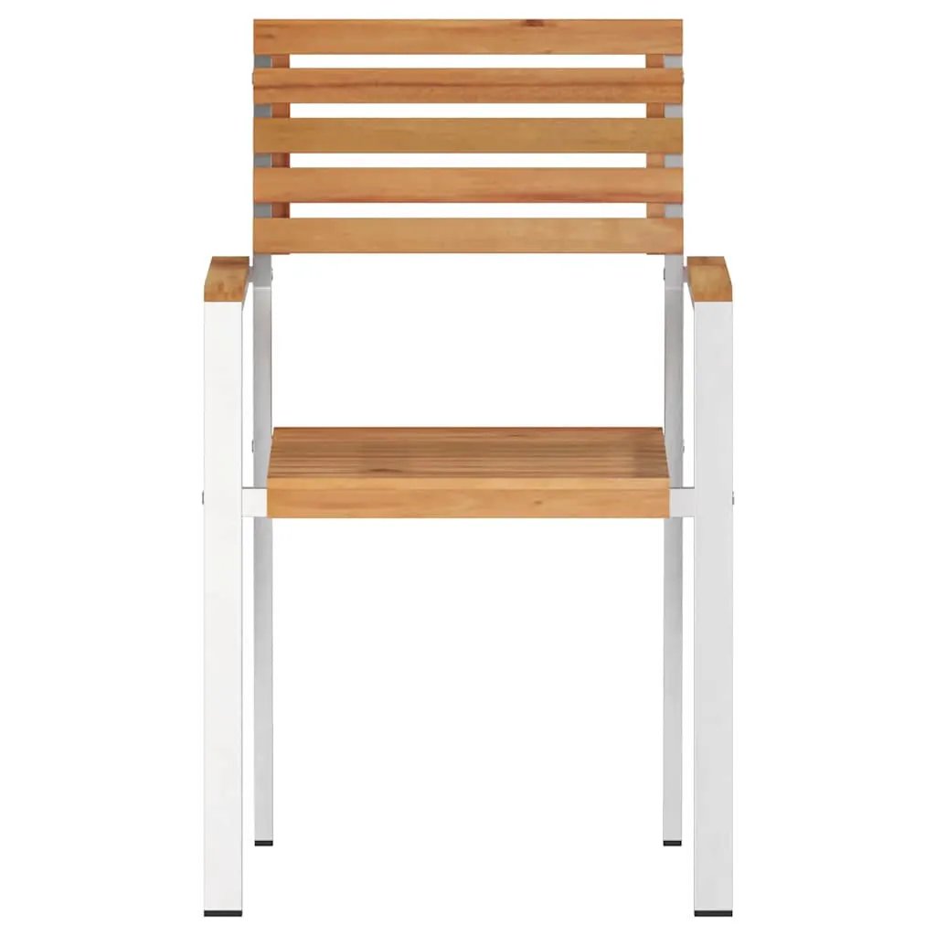 vidaXL vidaXL Garden Chair 2 pcs Oil Natural Solid Teak Wood - Garden Chairs