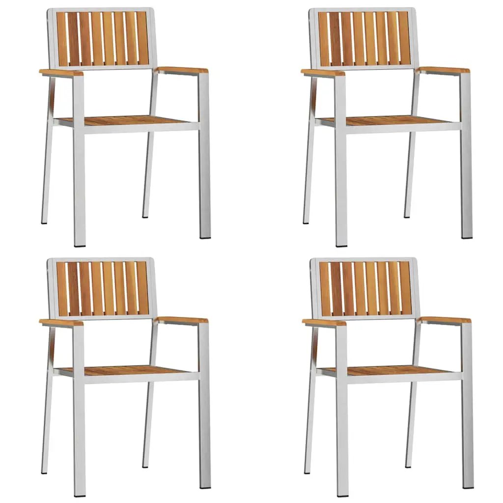 vidaXL vidaXL Garden Chair 4 pcs Brown 56 x 54.5 x 87 cm Solid Acacia Wood -