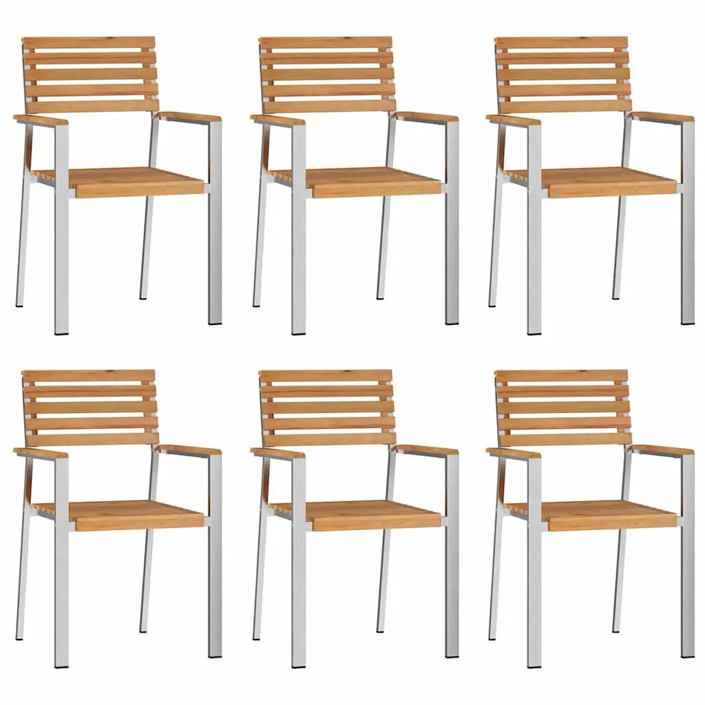 vidaXL vidaXL Garden Chair 6 pcs Oil Natural Solid Teak Wood - Garden Chairs