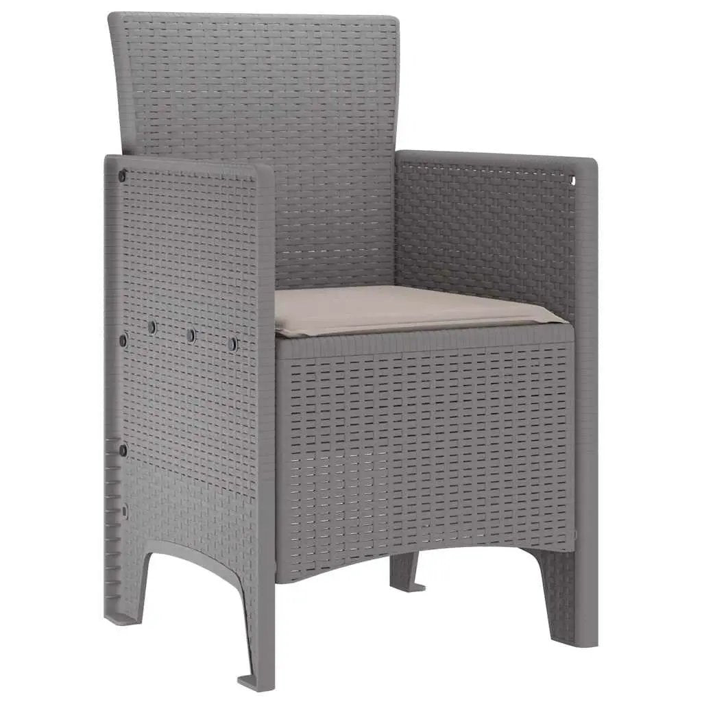 vidaXL vidaXL Garden Chair 2 pcs Light Grey 53 x 49 x 85 cm Polypropylene -