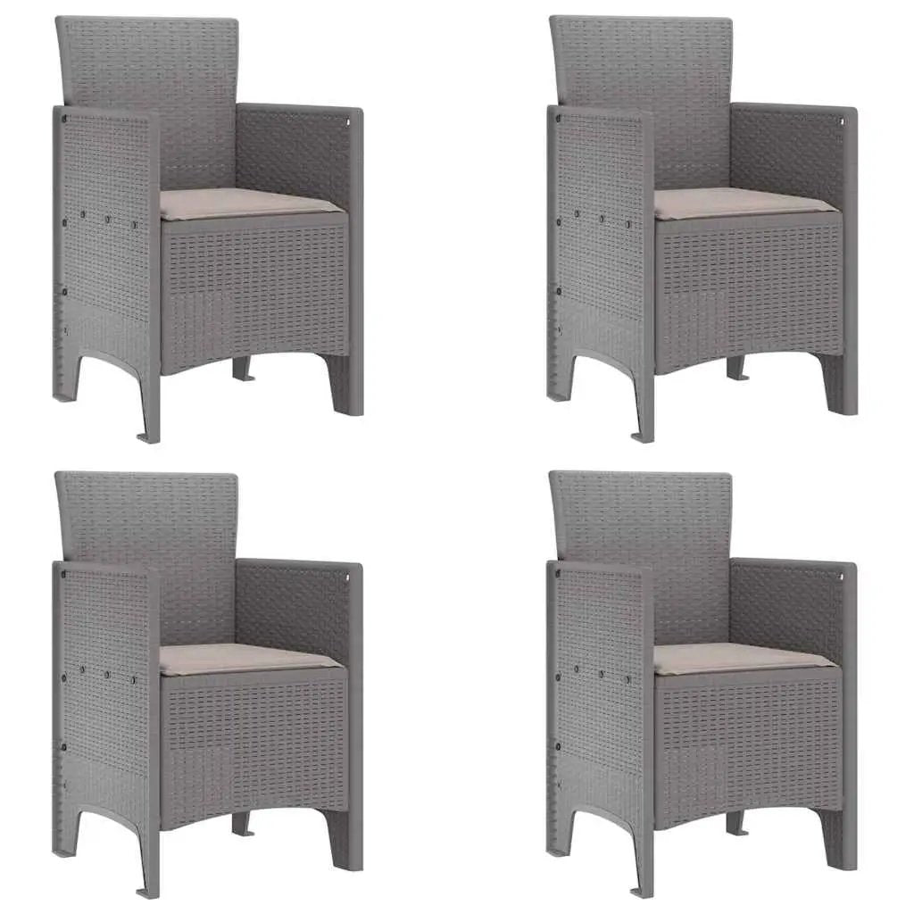 vidaXL vidaXL Garden Chair 4 pcs Light Grey 53 x 49 x 85 cm Polypropylene -