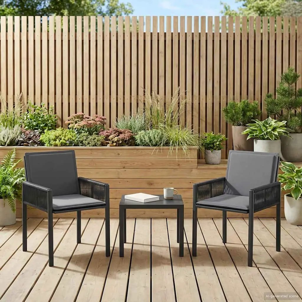vidaXL vidaXL Garden Chairs 6 pcs Black and Dark Grey Poly Rattan - Garden Chairs