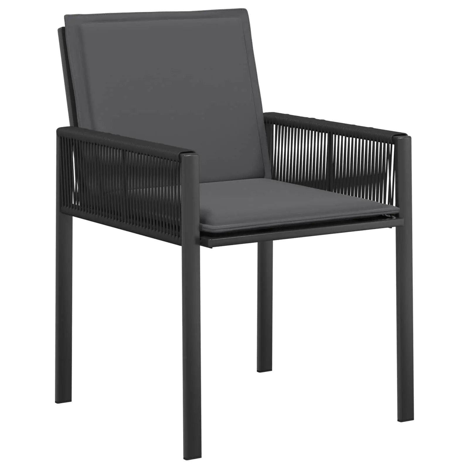 vidaXL vidaXL Garden Chairs 6 pcs Black and Dark Grey Poly Rattan - Garden Chairs