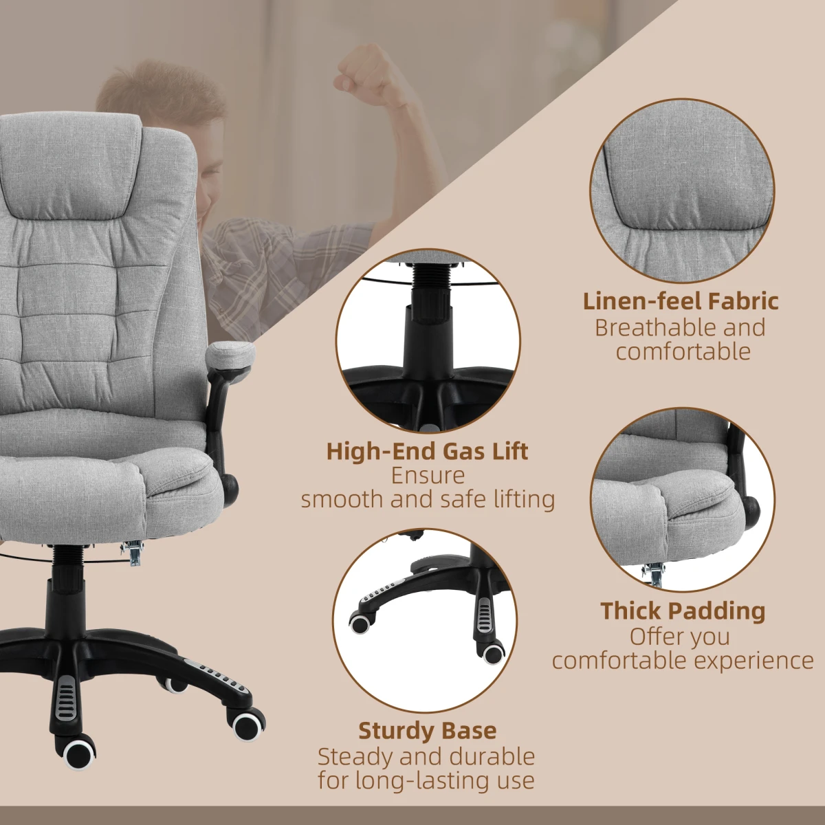 Unbranded Premium Reclining Chair SixPoint Massage Office - Office Chair