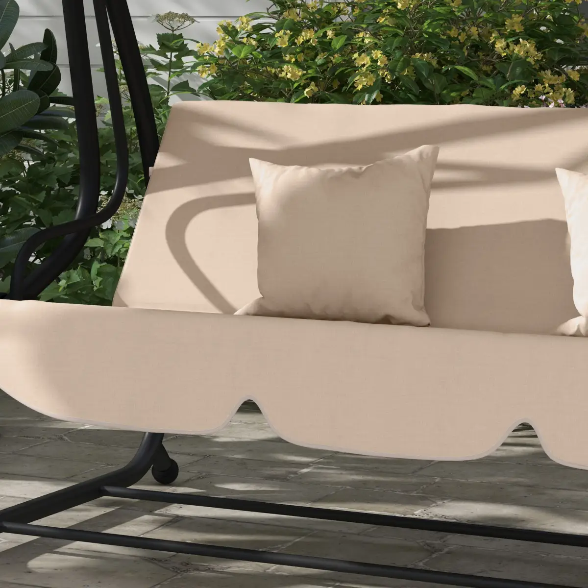 Outsunny Outsunny 2-in-1 Garden Swing Chair for 3 Person w/ Adjustable Canopy Light Brown - Hammocks