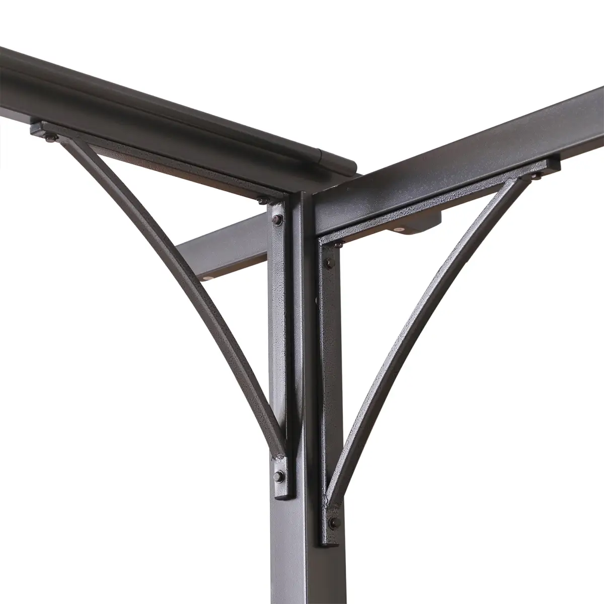 Outsunny Steel Pergola, 350L cm, Steel, Polyester-Black/Beige - Gazebos