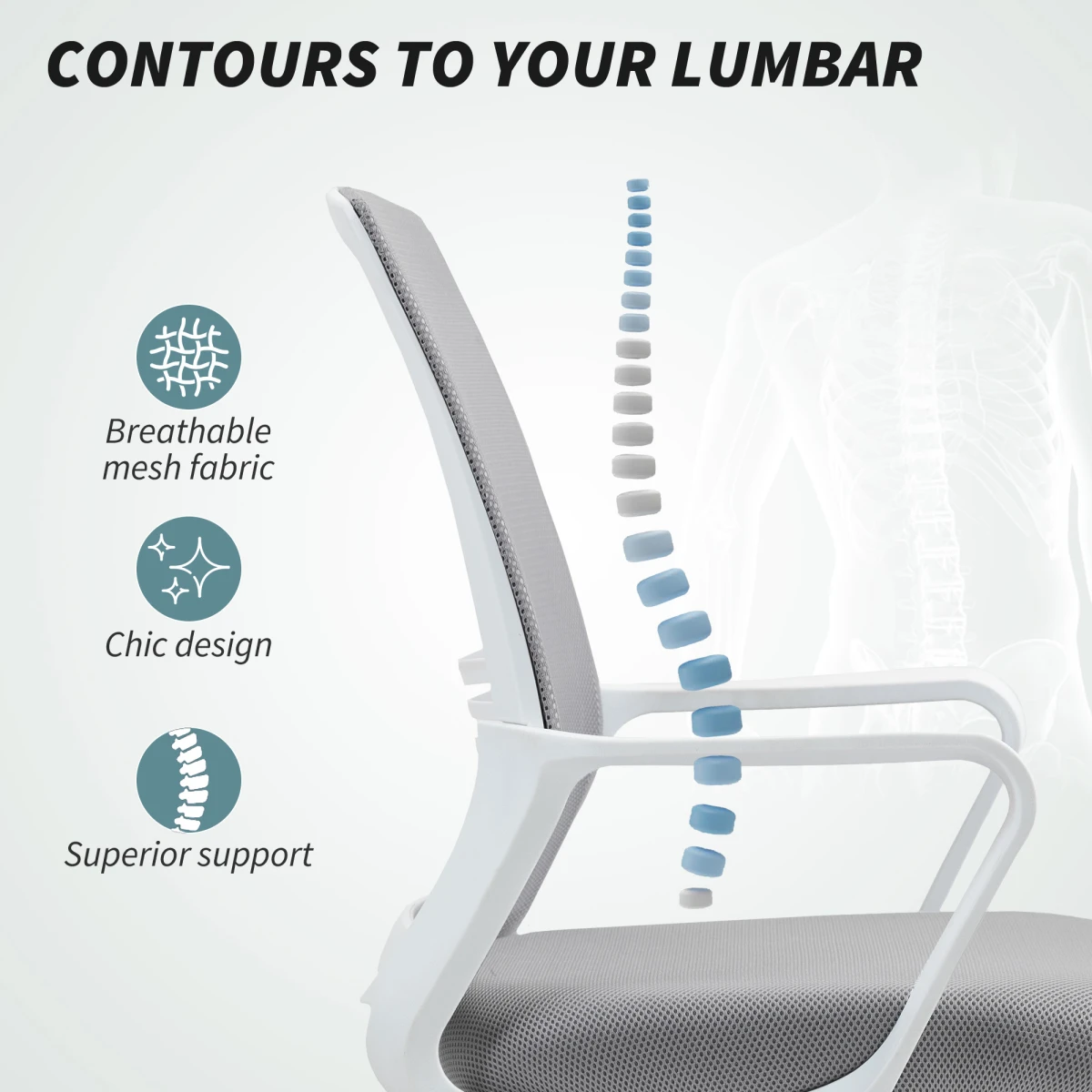 HOMCOM Draughtsman Chair Mesh Ergonomic Drafting Office by HOMCOM