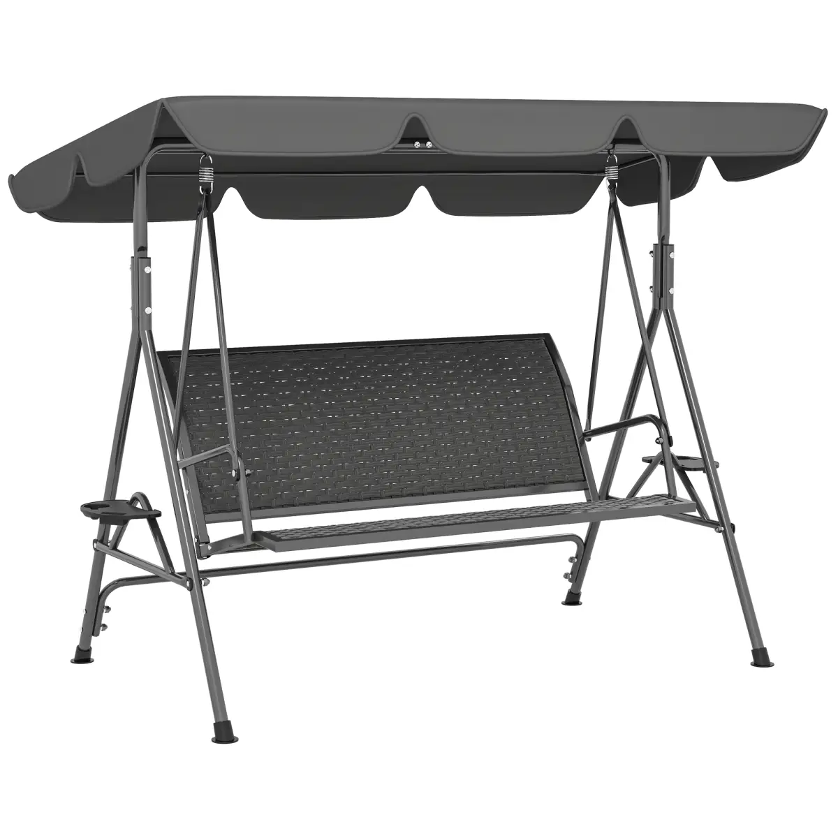 Outsunny Outsunny 3 Seater Garden Swing Seat Bench w/ Adjustable Canopy - Hammocks