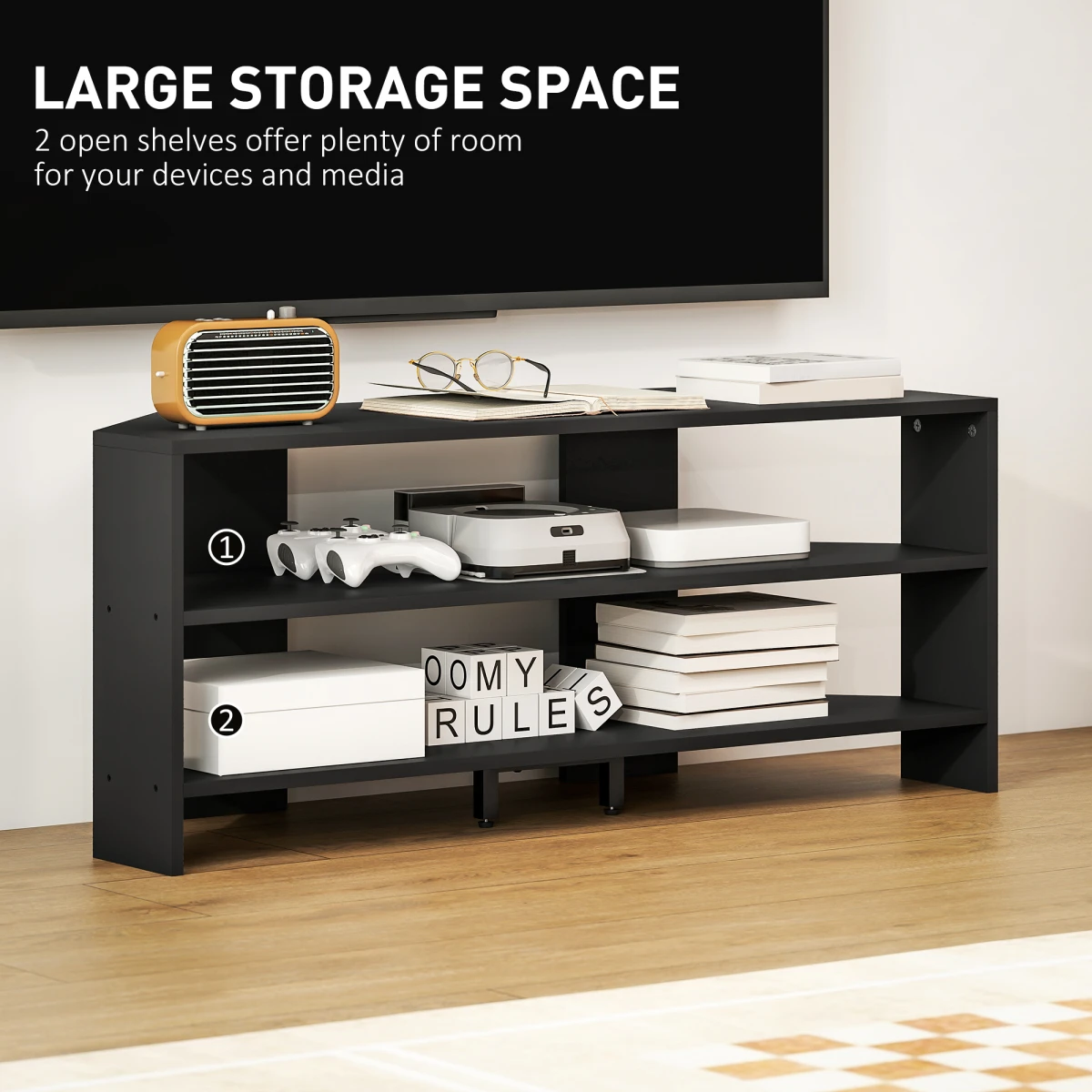 HOMCOM HOMCOM Corner TV Stand 47 Inch TV Open Shelves Living Room - TV Unit