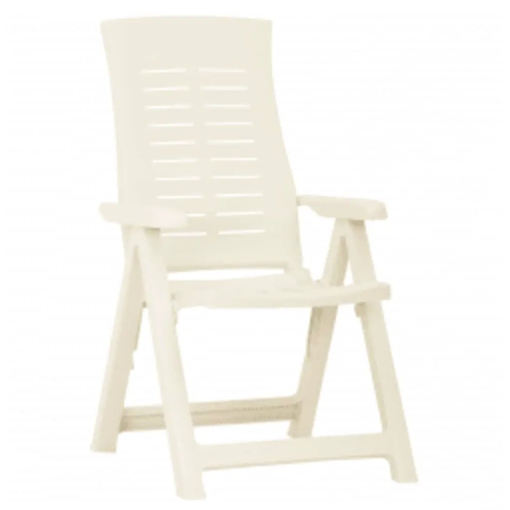vidaXL vidaXL Garden Reclining Chairs 2 pcs Plastic White - Garden Chairs