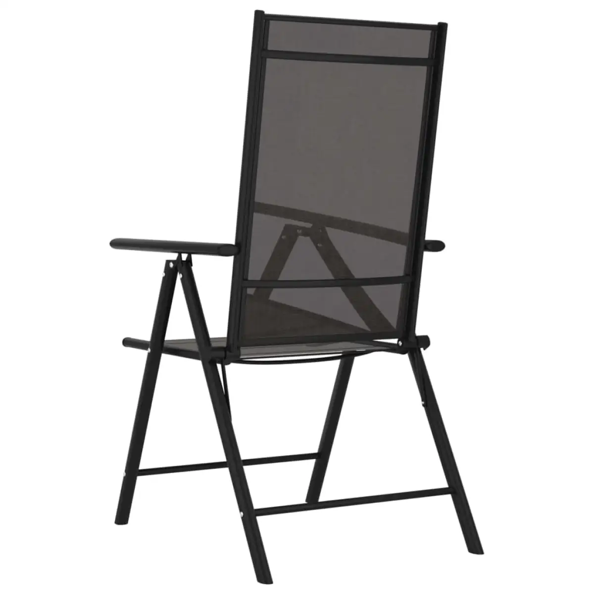 vidaXL vidaXL Folding Garden Chairs 6 pcs Textilene Black - Garden Chairs