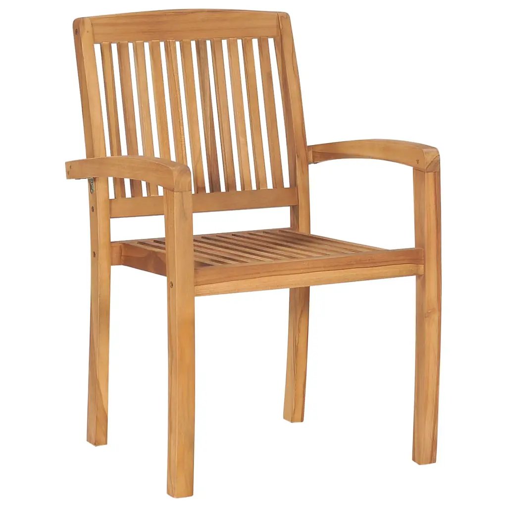 vidaXL vidaXL Stacking Garden Dining Chairs 2 pcs Solid Teak Wood - Garden Chairs