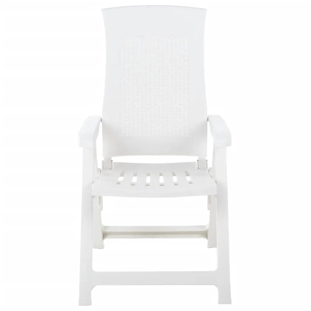 vidaXL vidaXL Garden Reclining Chairs 2 pcs Plastic White - Garden Chairs