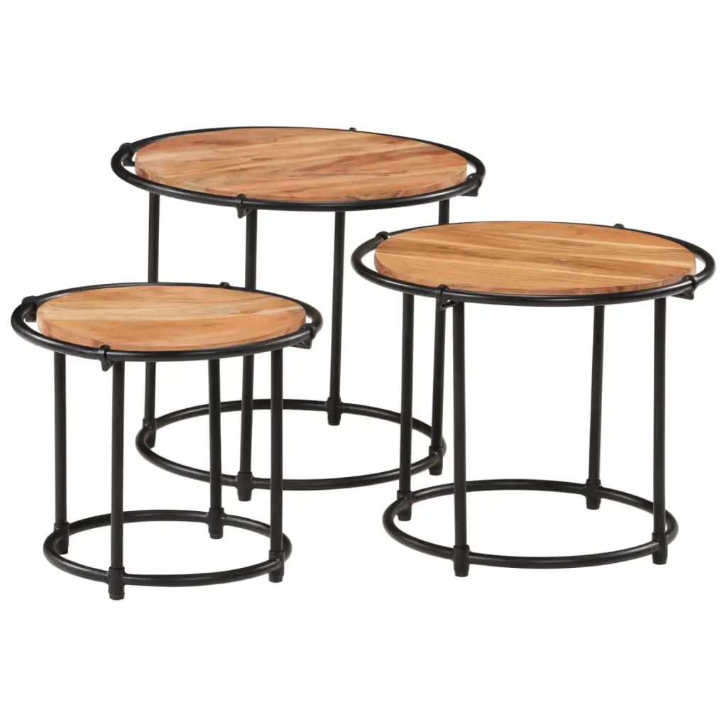 vidaXL vidaXL Nesting Tables 3 pcs Solid Wood Acacia - Nest of Tables