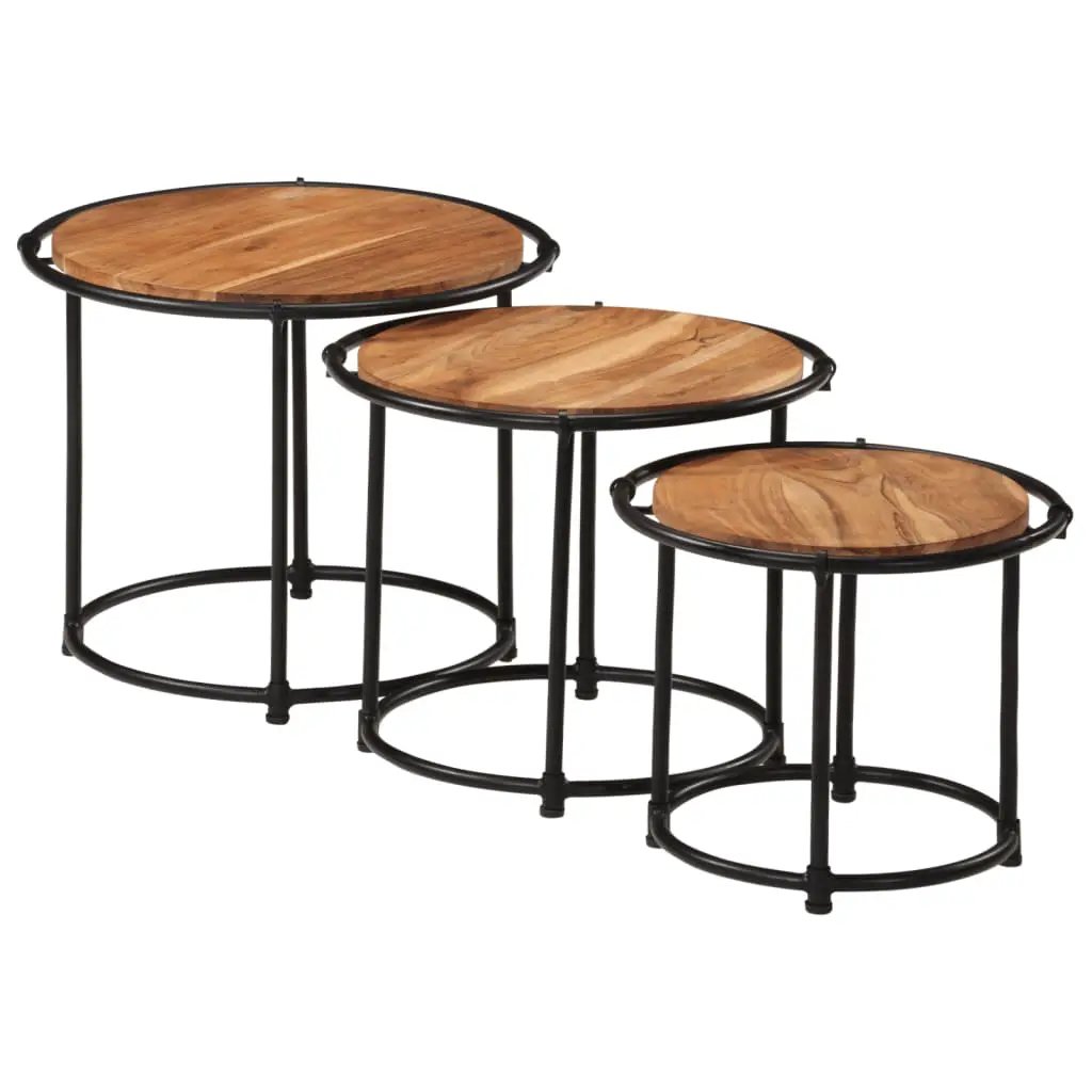vidaXL vidaXL Nesting Tables 3 pcs Solid Wood Acacia - Nest of Tables