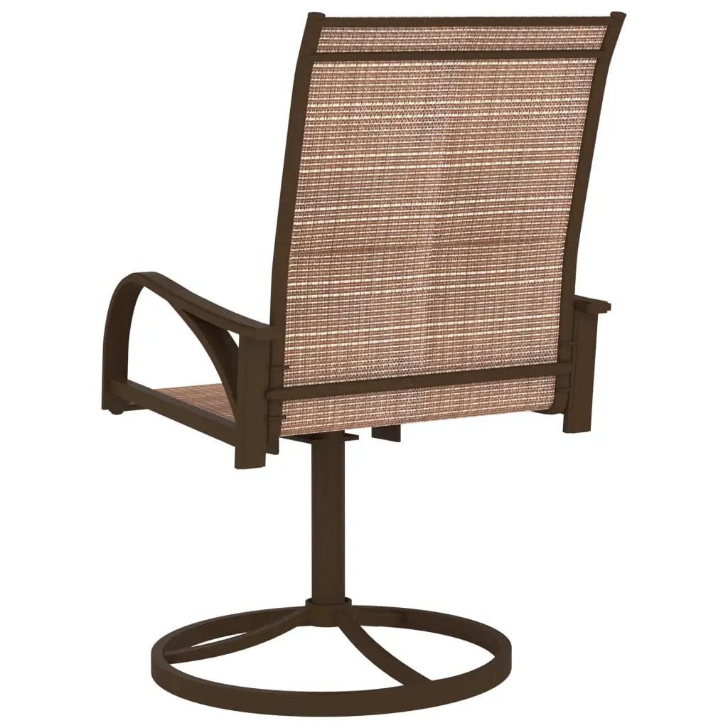 vidaXL vidaXL Garden Swivel Chairs 2 pcs Textilene and Steel Brown - Garden Chairs