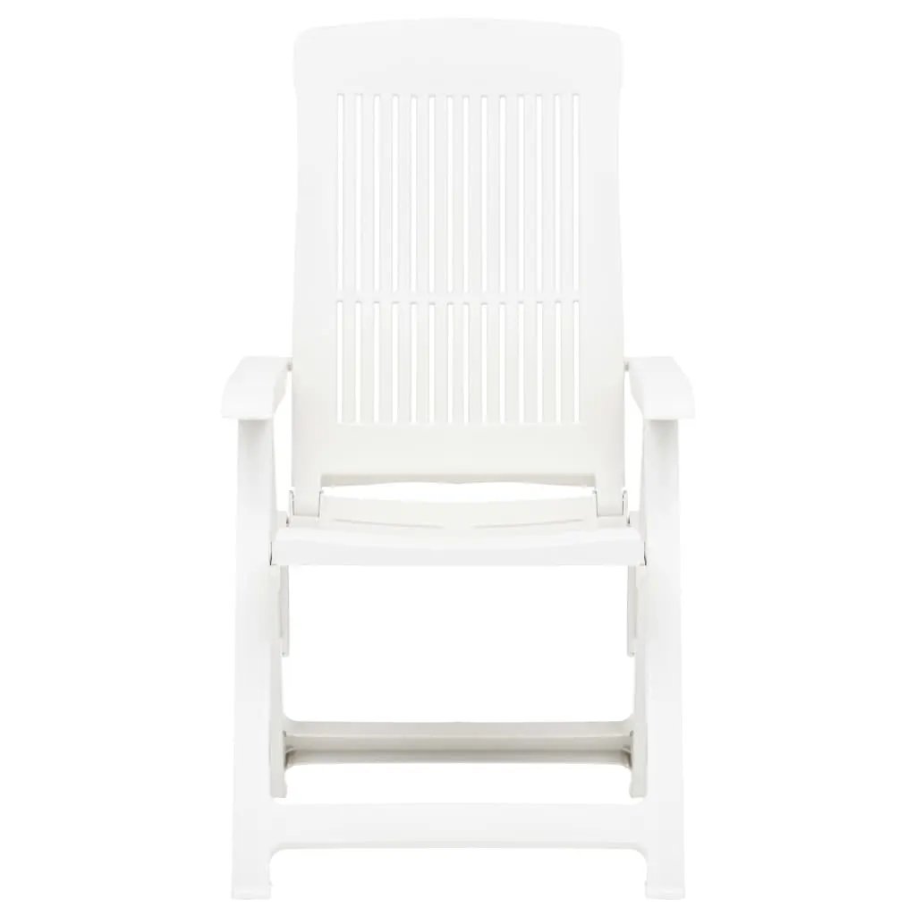 vidaXL vidaXL Garden Reclining Chairs 2 pcs Plastic White - Garden Chairs