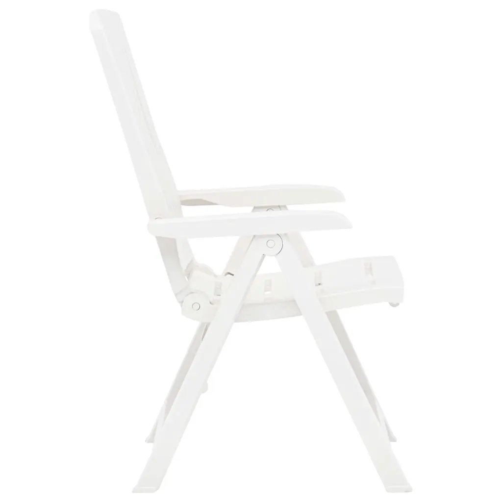 vidaXL vidaXL Garden Reclining Chairs 2 pcs Plastic White - Garden Chairs