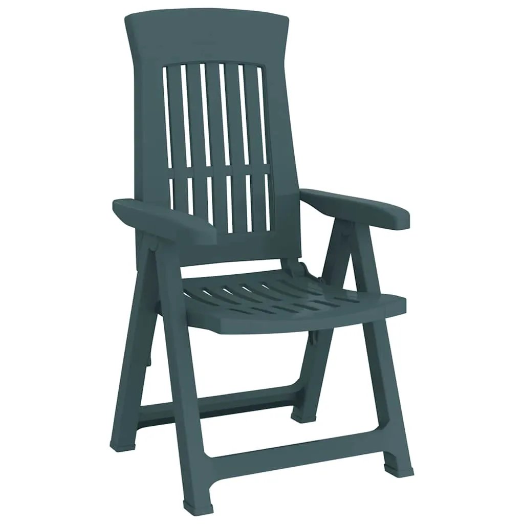 vidaXL vidaXL Garden Reclining Chairs 2 pcs Green PP - Garden Chairs
